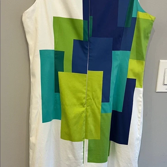 Leslie Fay Colorful Geometric Print Dress - Picture 9 of 15